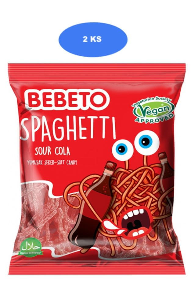 Bebeto  Bebeto kyslé želé špagety Cola 80g (2 ks)
